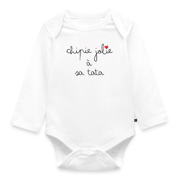 Chipie jolie à sa tata - Body Bébé bio manches longues - blanc - Devant