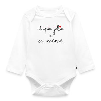 Chipie jolie à sa Mémé - Body Bébé bio manches longues - blanc - Devant