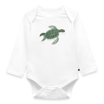 Tortue, Natation, Suivre le courant - Body Bébé bio manches longues - blanc - Devant