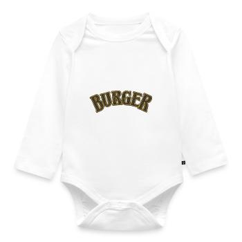 Burger Schrift - Baby Bio-Langarm-Body - Weiß - Vorne