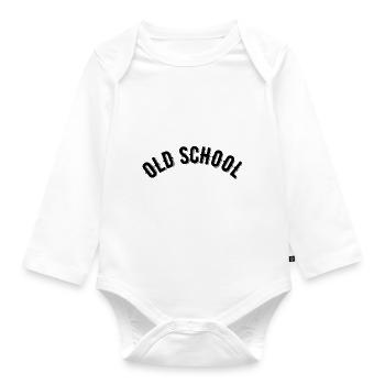 Old School - Organic Longsleeve Baby Bodysuit - white - Front