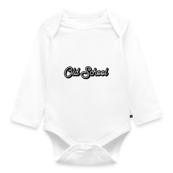 Old school - Organic Longsleeve Baby Bodysuit - white - Front