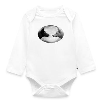 Wolf - Organic Longsleeve Baby Bodysuit - white - Front