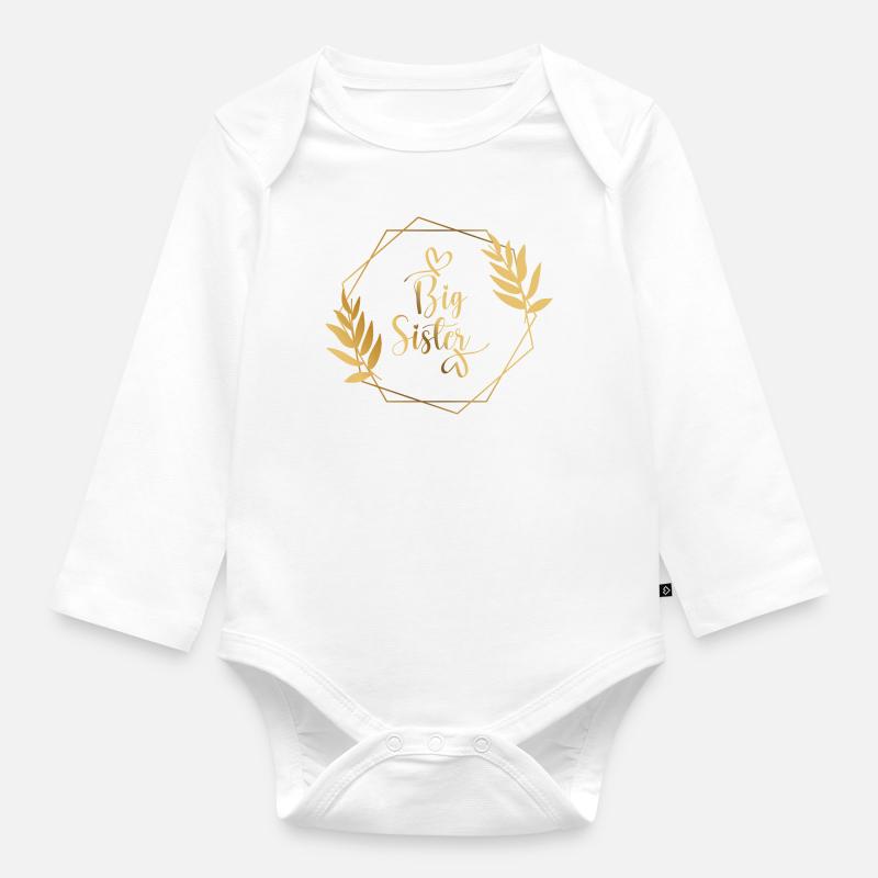 Grande soeur - Body Bébé bio manches longues - blanc