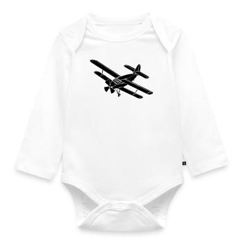 Airplane pilot aviator Anna Antonov AN-2 - Organic Longsleeve Baby Bodysuit - white - Front