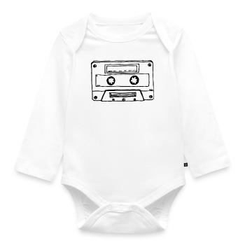 Music Cassette Cassette Audio Tape - Organic Longsleeve Baby Bodysuit - white - Front