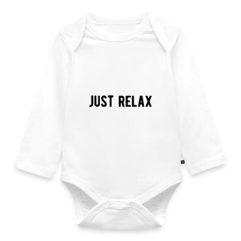Just Relax - Organic Longsleeve Baby Bodysuit - white - Front