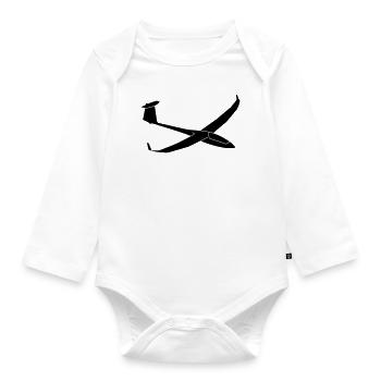 Segelflugzeug Segelfliegen Segelflieger - Baby Bio-Langarm-Body - Weiß - Vorne
