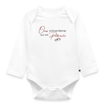 Oma sind wie Puderzucker - Baby Bio-Langarm-Body - Weiß - Vorne