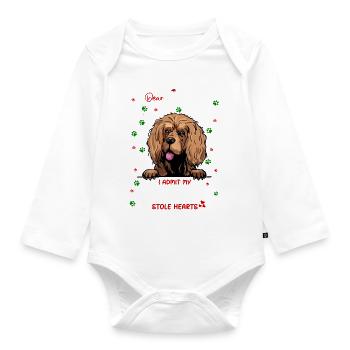 Cocker Spaniel Hund Weihnachten Hunderasse - Baby Bio-Langarm-Body - Weiß - Vorne