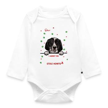 Auvergne-Pointer Hund Weihnachten Hunderasse - Baby Bio-Langarm-Body - Weiß - Vorne