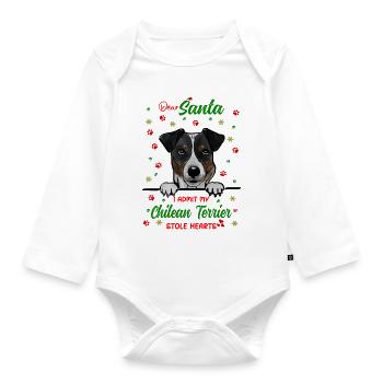 Chilenischer Terrier Hund Weihnachten Hunderasse - Baby Bio-Langarm-Body - Weiß - Vorne