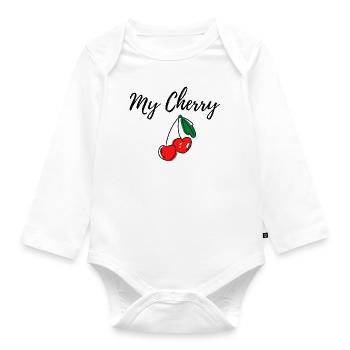 Idée cadeau de la personne préférée de My Cherry Sweetheart - Body Bébé bio manches longues - blanc - Devant