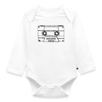 Music Cassette Cassette Audio Tape - Organic Longsleeve Baby Bodysuit - white - Front