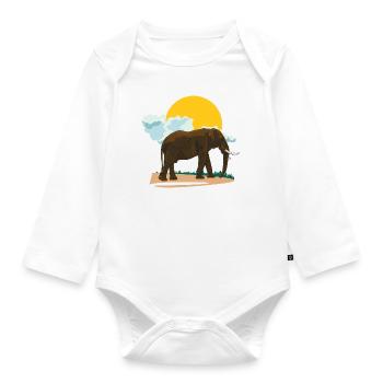 Elephant or elephant? - Organic Longsleeve Baby Bodysuit - white - Front