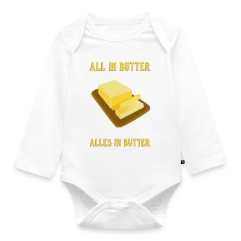 All in butter. Alles in Butter - Baby Bio-Langarm-Body - Weiß - Vorne