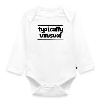 Typically unusual | Nerd | Funny | be different - Organic Longsleeve Baby Bodysuit - white - Front