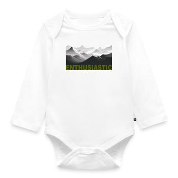Mountain Enthusiastic - Baby Bio-Langarm-Body - Weiß - Vorne