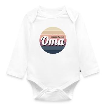 Oma - simply the best - Vintage - Sprüche - Baby Bio-Langarm-Body - Weiß - Vorne