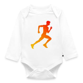 Cross Country Running Jogging Women's Jogging - Organic Longsleeve Baby Bodysuit - white - Front