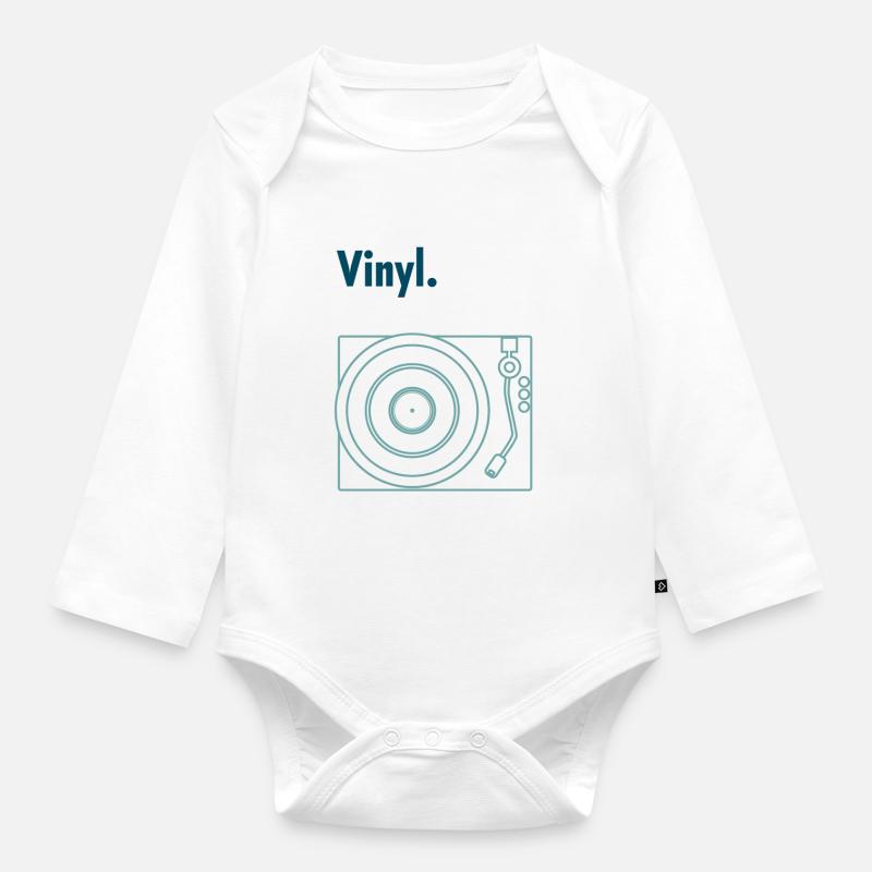 vinyle - Body Bébé bio manches longues - blanc