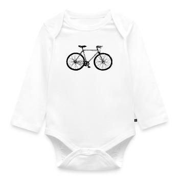 Fahrrad | Fahrradfahrer | Mountainbike | Radfahrer - Baby Bio-Langarm-Body - Weiß - Vorne