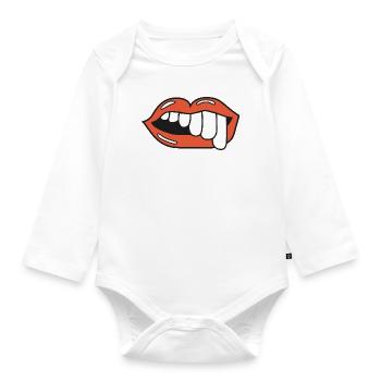 teeth lips ugly illustration - Baby Bio-Langarm-Body - Weiß - Vorne