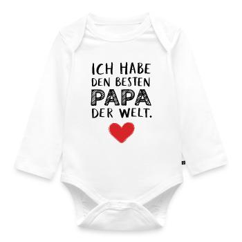 Bester Papa der Welt - Baby Bio-Langarm-Body - Weiß - Vorne