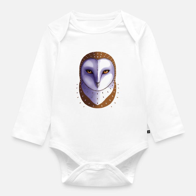 Schleiereule - Baby Bio-Langarm-Body - Weiß