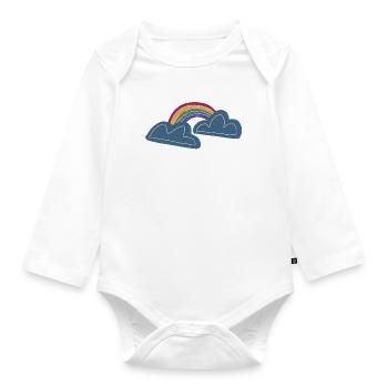 Julibel rainbow clouds design bio - Organic Longsleeve Baby Bodysuit - white - Front