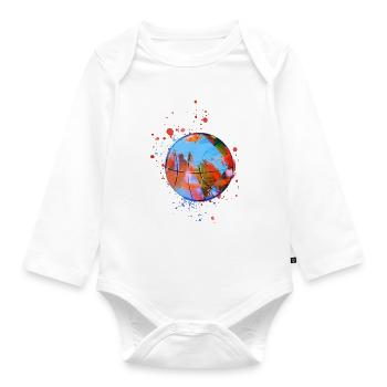 basketball,game,graffiti,painting,colorful - Organic Longsleeve Baby Bodysuit - white - Front