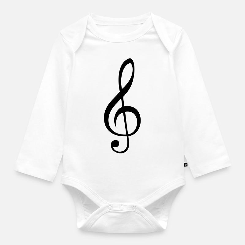 musique - Body Bébé bio manches longues - blanc
