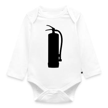 fire extinguisher - Organic Longsleeve Baby Bodysuit - white - Front