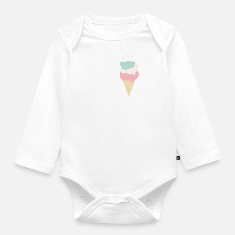 Eis - Baby Bio-Langarm-Body - Weiß