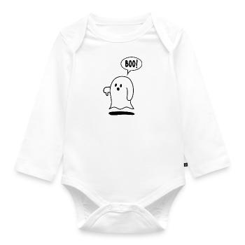 Phantom / Boo ghost / boge ghost - Organic Longsleeve Baby Bodysuit - white - Front