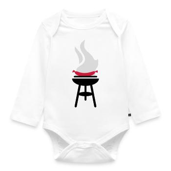 Sausage BBQ - Organic Longsleeve Baby Bodysuit - white - Front