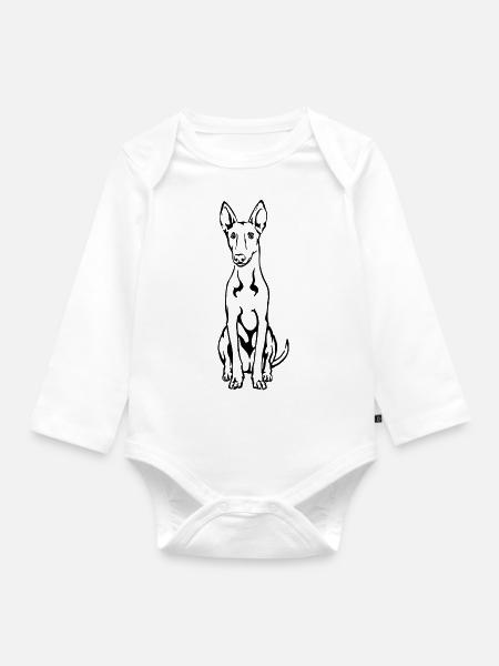 Podenco - Baby Bio-Langarm-Body - Weiß