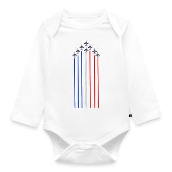 Patrouille de France Meeting Luftwaffe Luftwaffe - Baby Bio-Langarm-Body - Weiß - Vorne