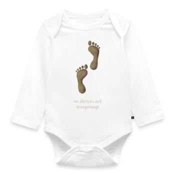 Wangerooge Sand - Baby Bio-Langarm-Body - Weiß - Vorne