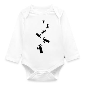 Fire extinguisher symbol - Organic Longsleeve Baby Bodysuit - white - Front