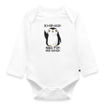 Ich bin klein, aber fein und gemein - Baby Bio-Langarm-Body - Weiß - Vorne