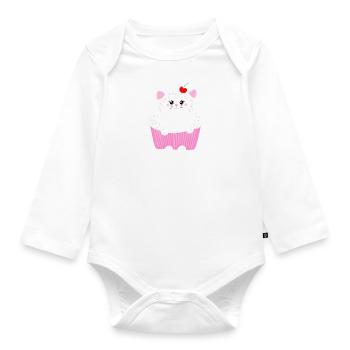 cupcake chat - Body Bébé bio manches longues - blanc - Devant