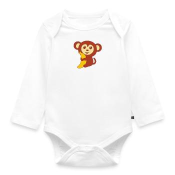 Jaja le singe - Body Bébé bio manches longues - blanc - Devant