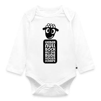 Null Bock - Baby Bio-Langarm-Body - Weiß - Vorne