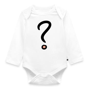 Question Mark Symbol, Punctuation Vector Drawing - Organic Longsleeve Baby Bodysuit - white - Front