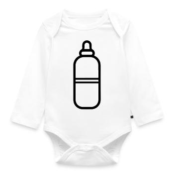 bottle - Organic Longsleeve Baby Bodysuit - white - Front