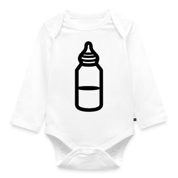 bottle - Organic Longsleeve Baby Bodysuit - white - Front