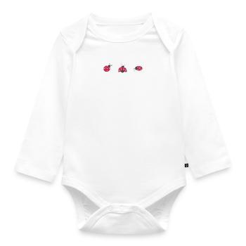 3 Marienkäfer - Baby Bio-Langarm-Body - Weiß - Vorne
