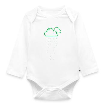 Cloud rain code - Organic Longsleeve Baby Bodysuit - white - Front