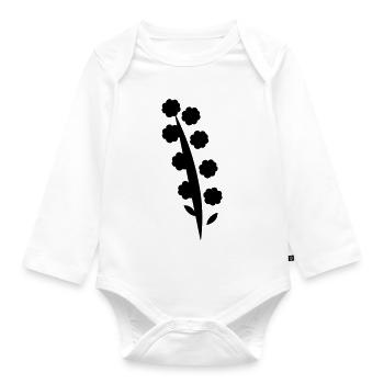 Blume - Baby Bio-Langarm-Body - Weiß - Vorne